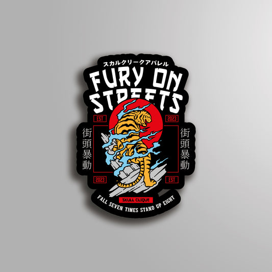 FURY ON STREETS - SMALL STICKER